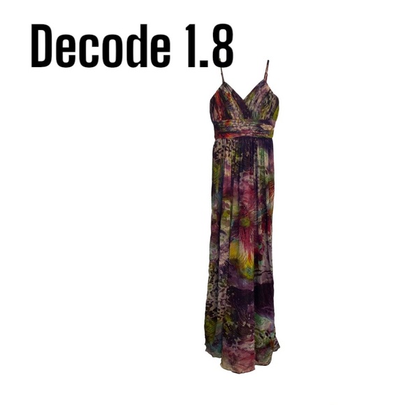 Decode 1.8 lavender Floral Spaghetti Strap Gown sz 2 - Picture 1 of 12